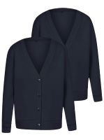 V Neck School Navy Girls Jersey School Cardigan 2 Pack